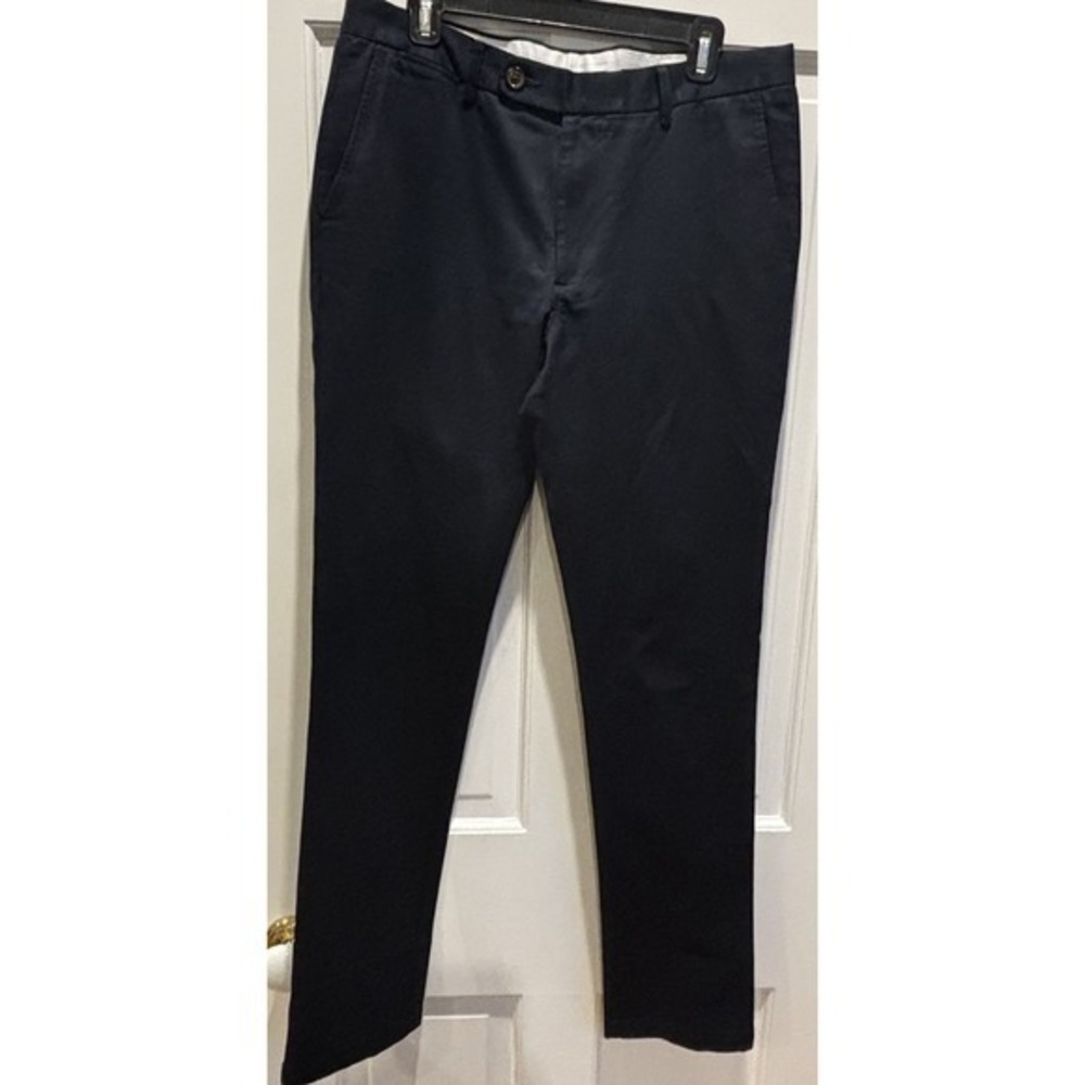 Spier & Mackay Extra Slim Pants Chino 34x33.5 Mens Navy Blue Khaki‎ Cotton